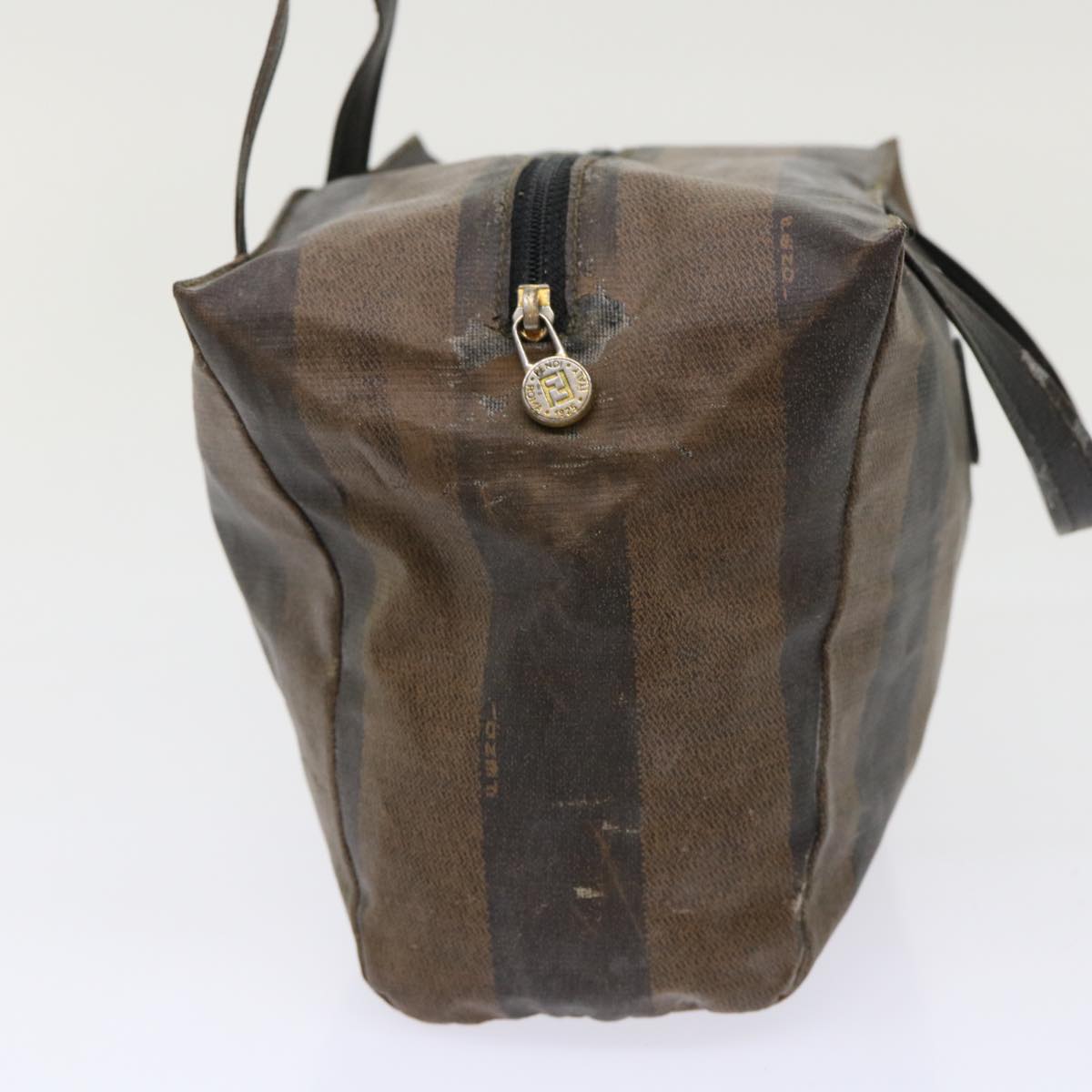 FENDI Pequin Zucchino Canvas Pouch Boston Bag Nylon 4Set Brown Black yb255