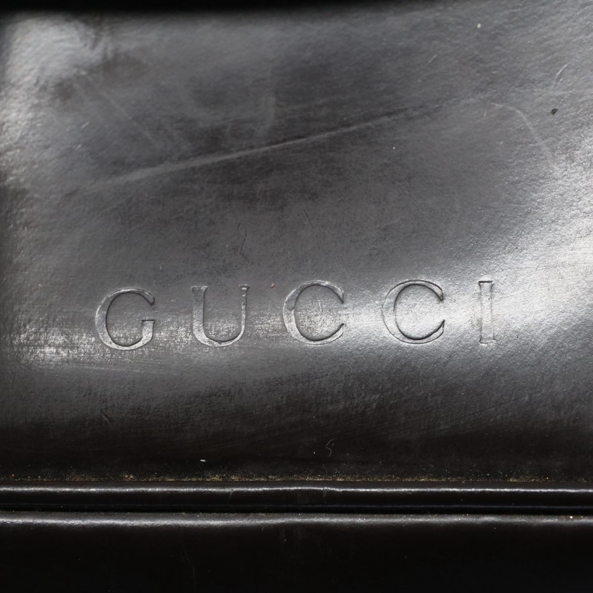 GUCCI Vanity Bamboo Cosmetic Pouch Leather Brown 032•1956 yb291