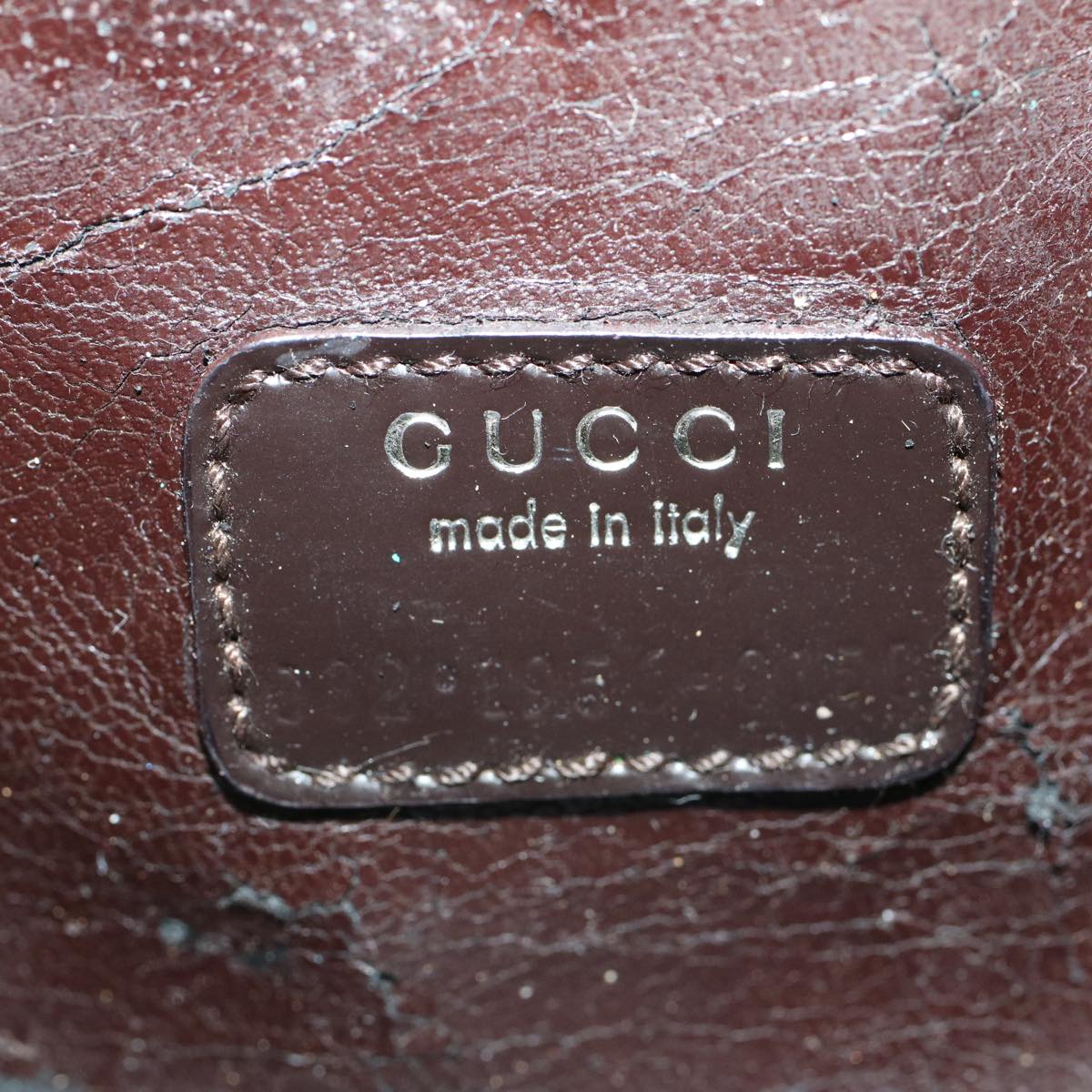GUCCI Vanity Bamboo Cosmetic Pouch Leather Brown 032•1956 yb291