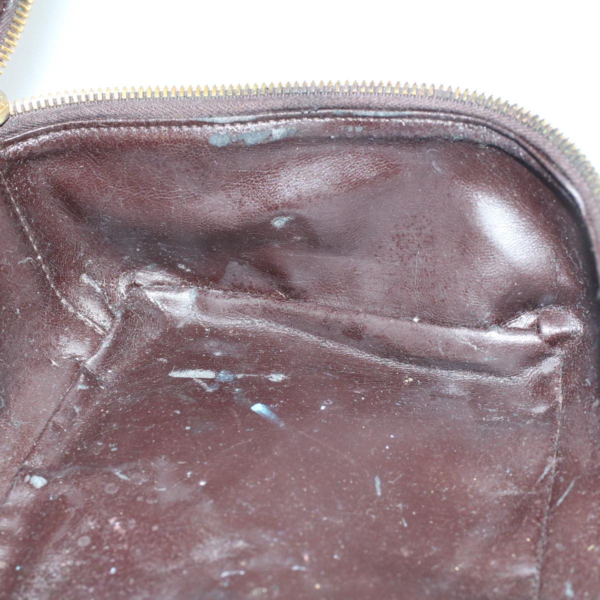 GUCCI Vanity Bamboo Cosmetic Pouch Leather Brown 032•1956 yb291