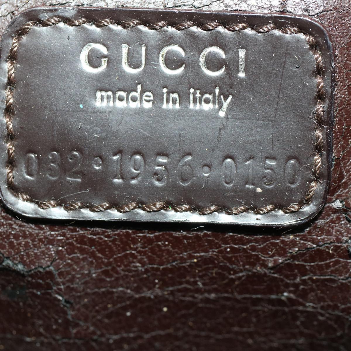 GUCCI Vanity Bamboo Cosmetic Pouch Leather Brown 032•1956 yb291