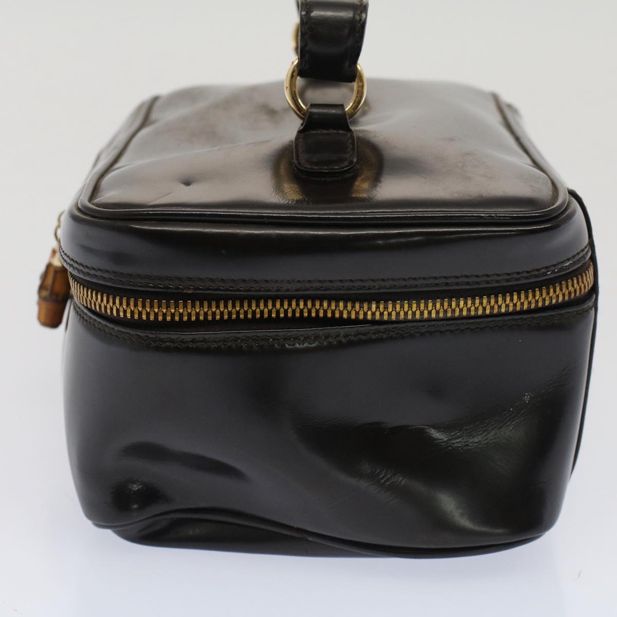 GUCCI Vanity Bamboo Cosmetic Pouch Leather Brown 032•1956 yb291