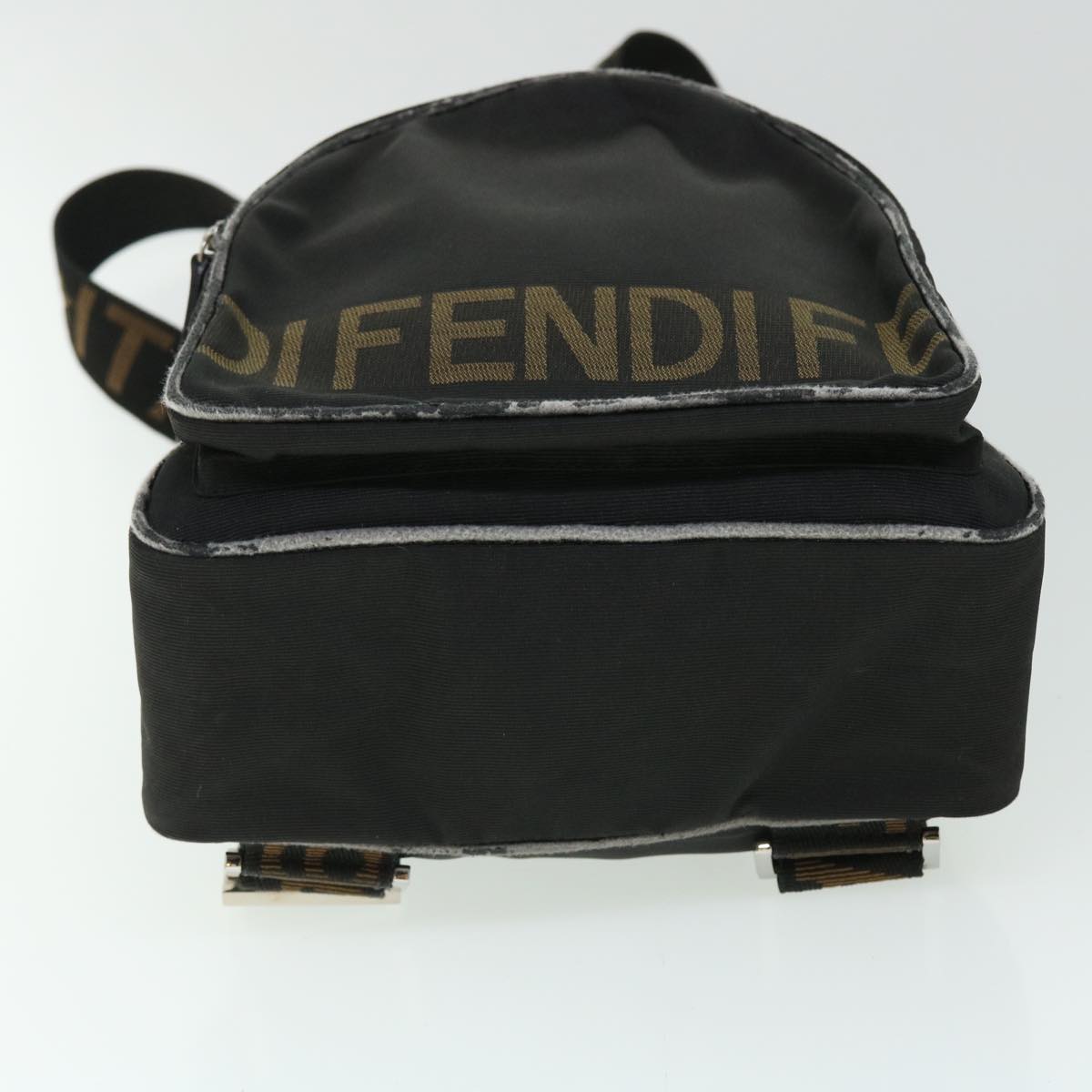 FENDI Backpack Nylon Black Brown yb325