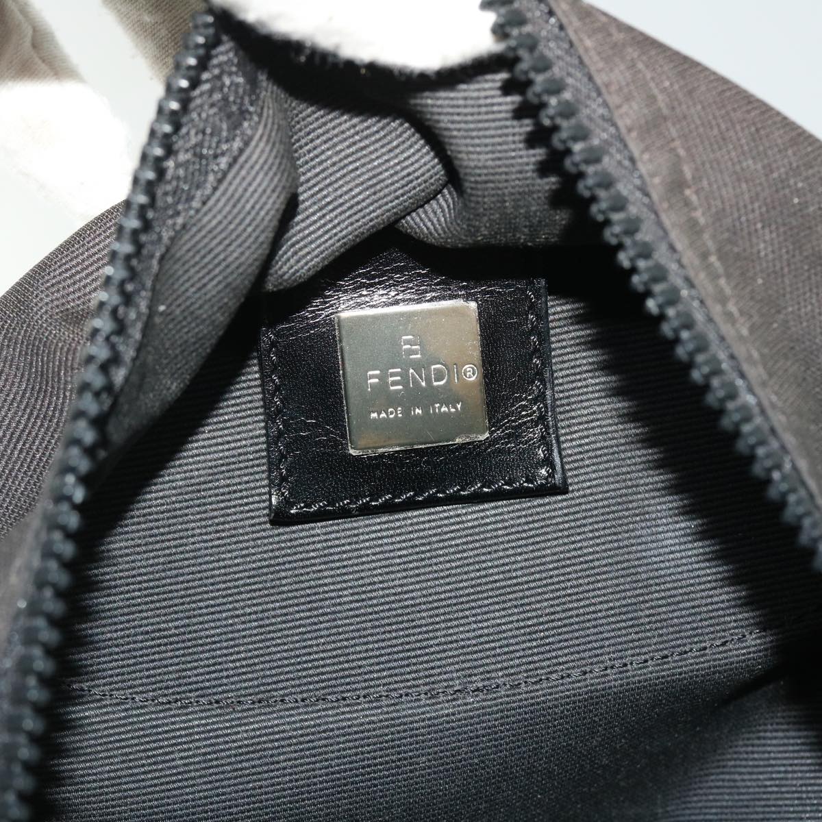 FENDI Backpack Nylon Black Brown yb325