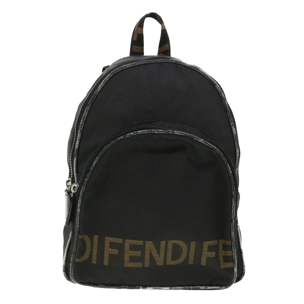 FENDI Backpack Nylon Black Brown yb325