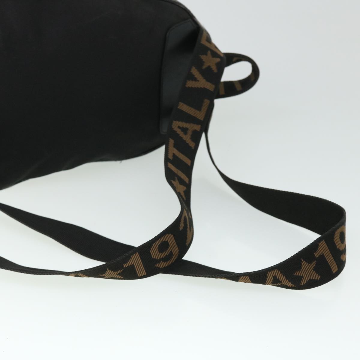 FENDI Backpack Nylon Black Brown yb325