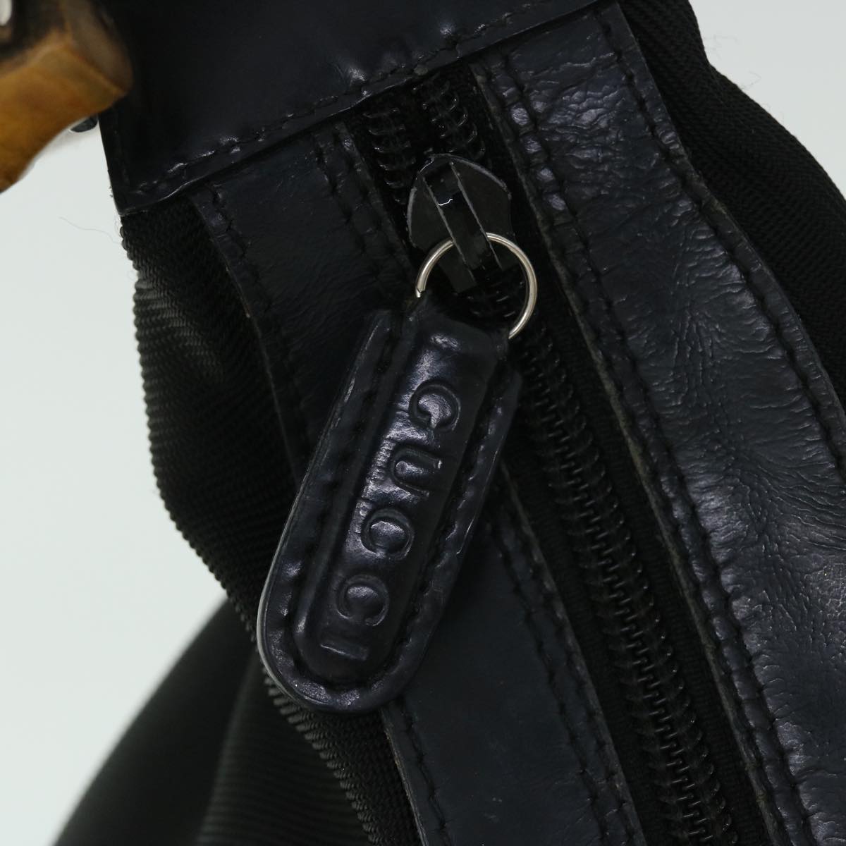 GUCCI Bamboo Hand Bag Black yb348