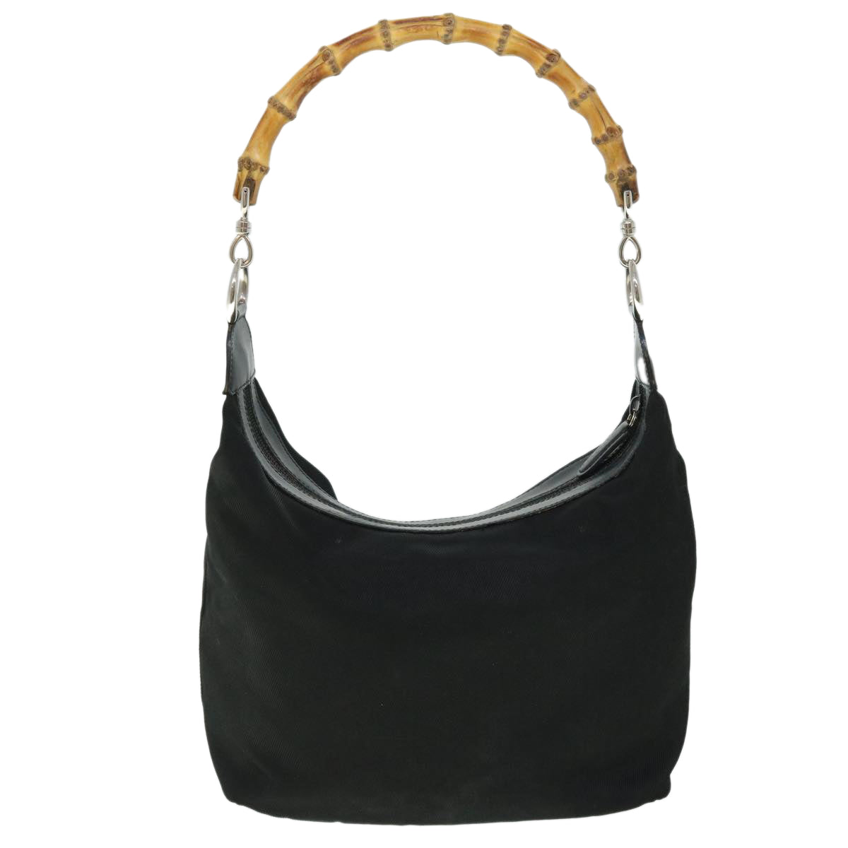 GUCCI Bamboo Hand Bag Black yb348