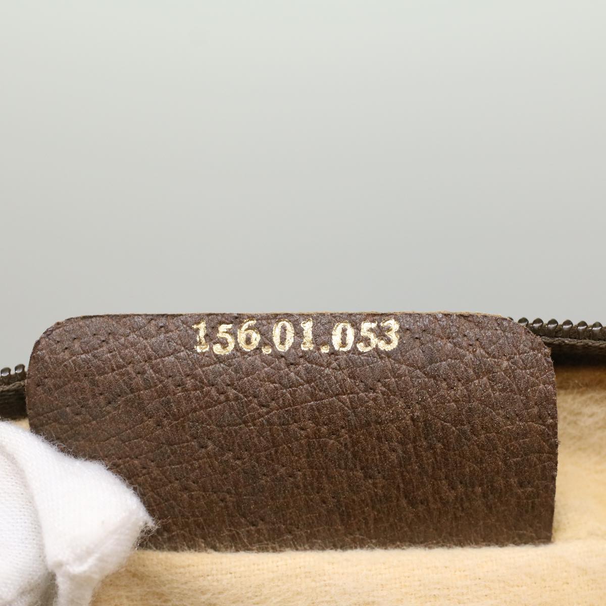 GUCCI GG Canvas Clutch Bag PVC Leather Beige yb355