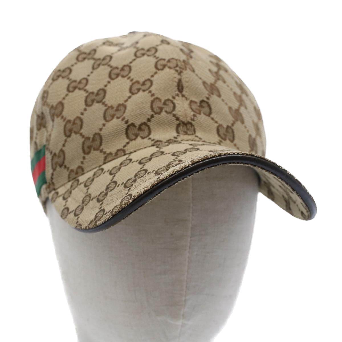 GUCCI GG Canvas Web Sherry Line Cap L Beige Red Green 200035 yb357