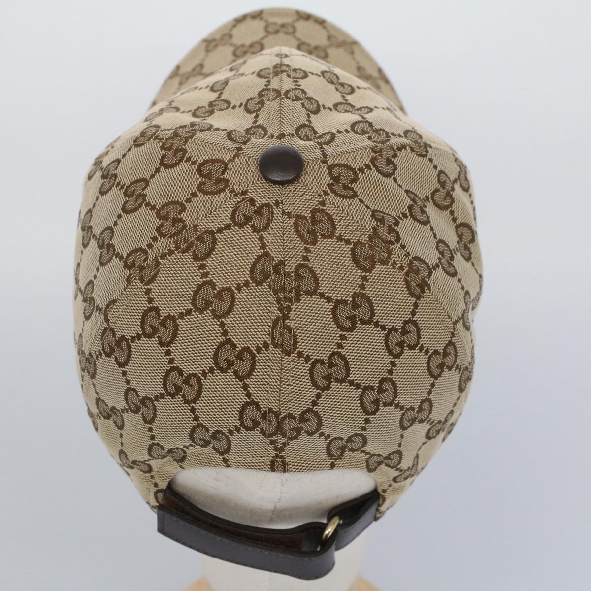 GUCCI GG Canvas Web Sherry Line Cap L Beige Red Green 200035 yb357