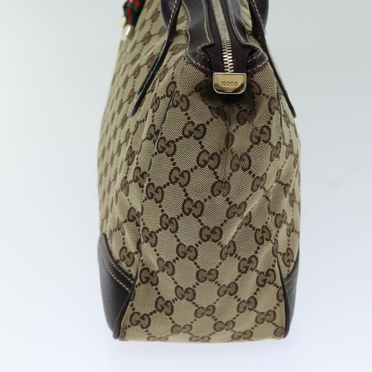 GUCCI GG Canvas Princess Web Sherry Line Tote Bag Beige Red 177052 yb572