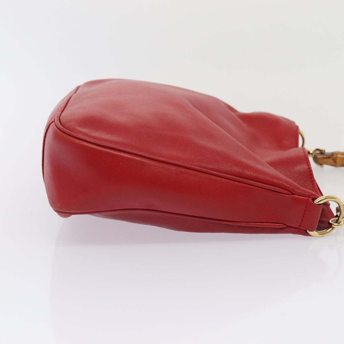 GUCCI Bamboo Hand Bag Leather Red 001 2113 1638 yb582