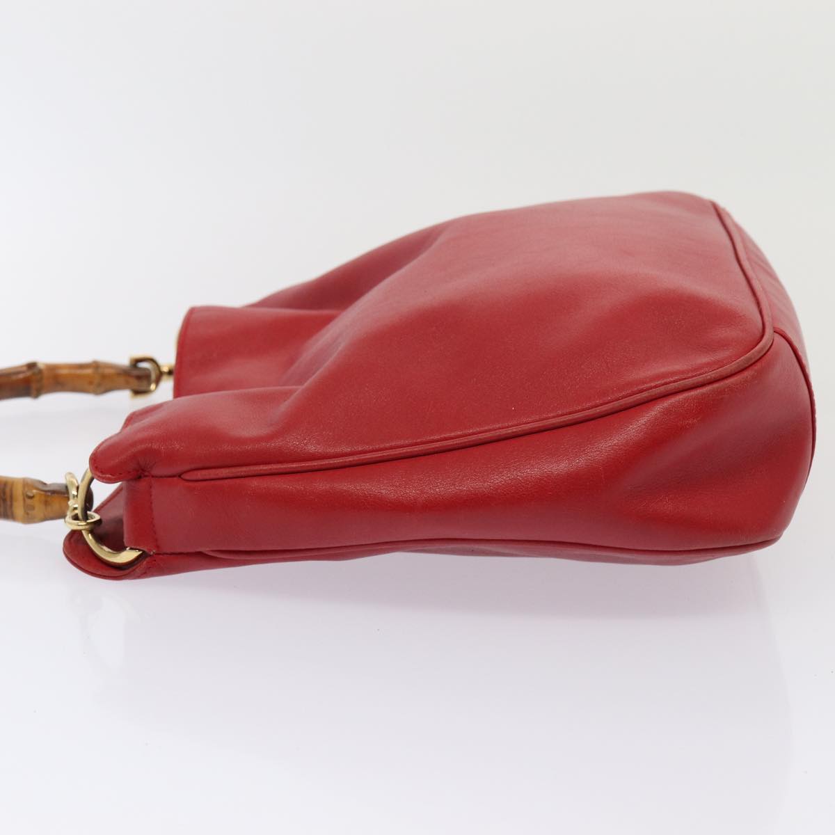GUCCI Bamboo Hand Bag Leather Red 001 2113 1638 yb582