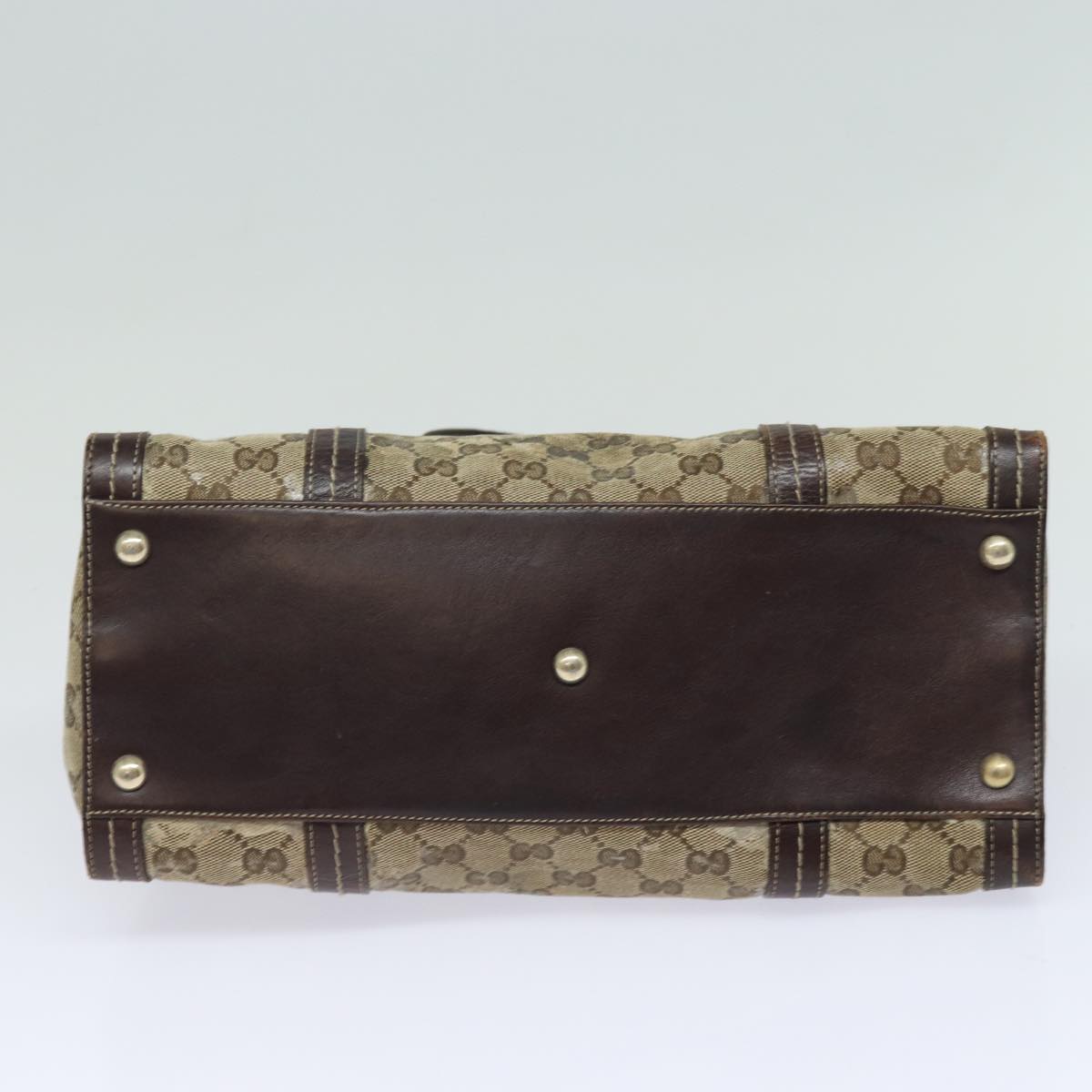 GUCCI GG Crystal Hand Bag PVC Leather Beige Brown 181490 yb591