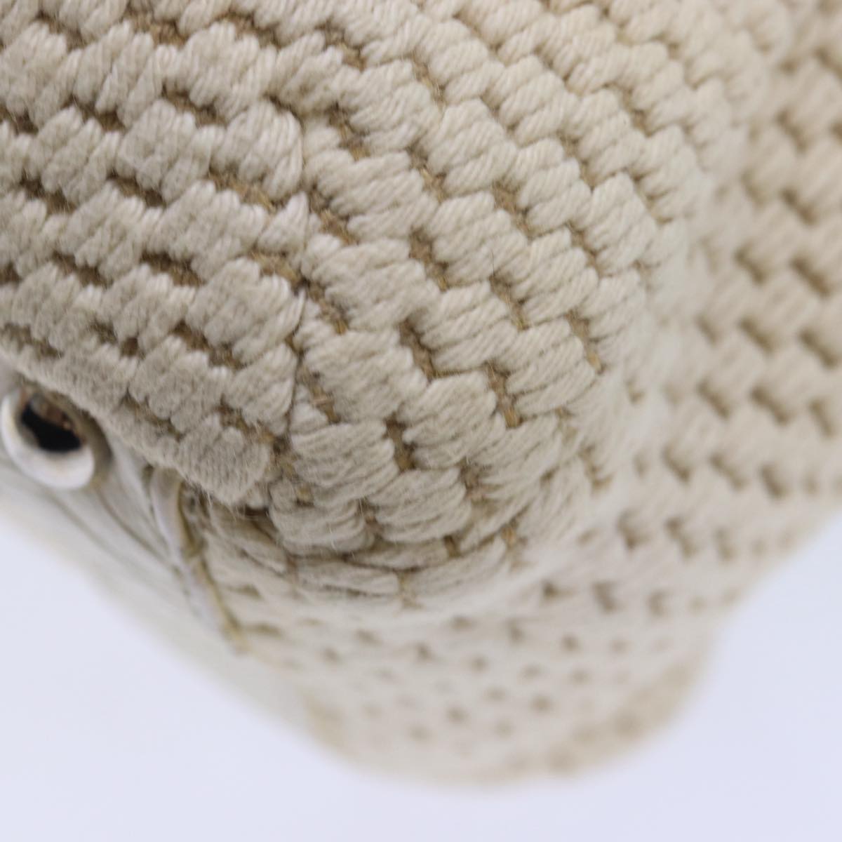 CHANEL Hand Bag Canvas Leather Beige CC yb619