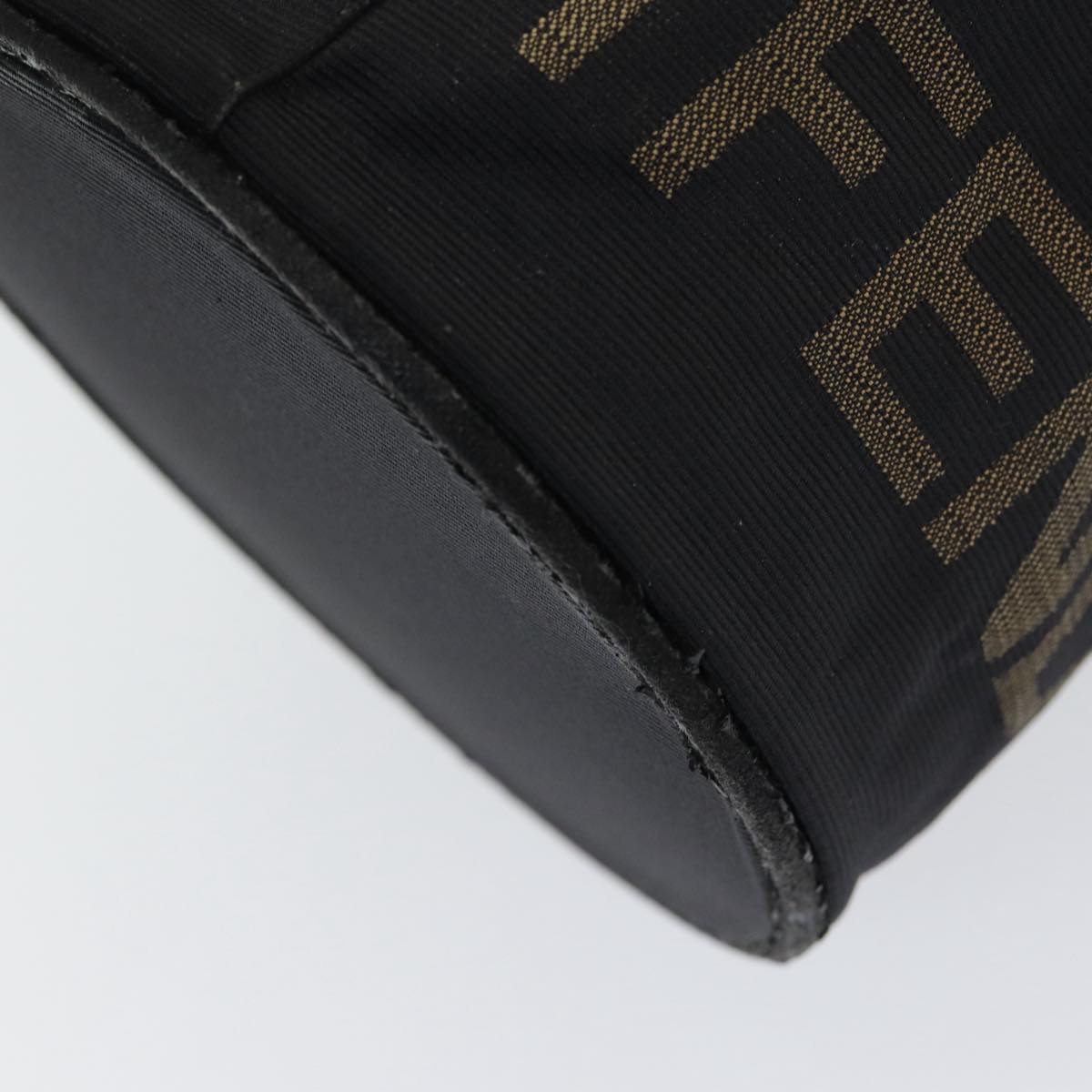 FENDI Hand Bag Canvas Brown Black yb646