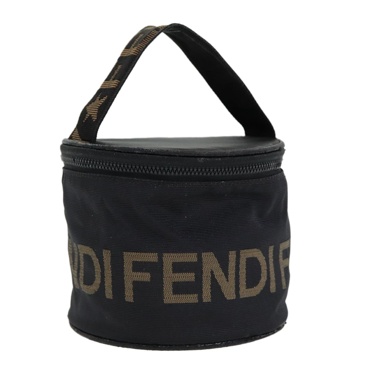 FENDI Hand Bag Canvas Brown Black yb646