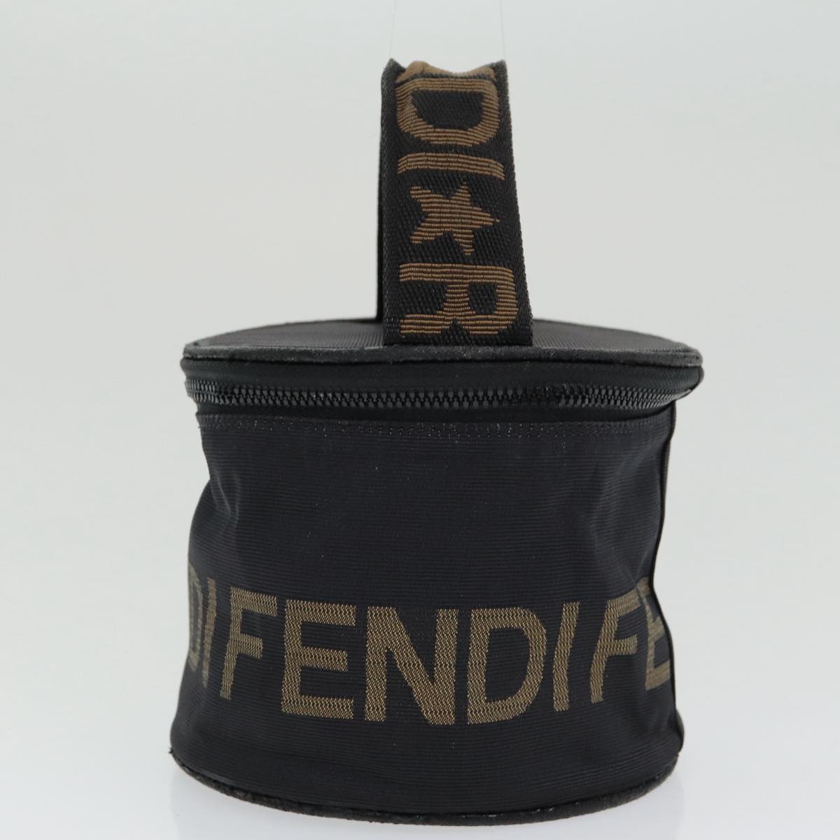 FENDI Hand Bag Canvas Brown Black yb646