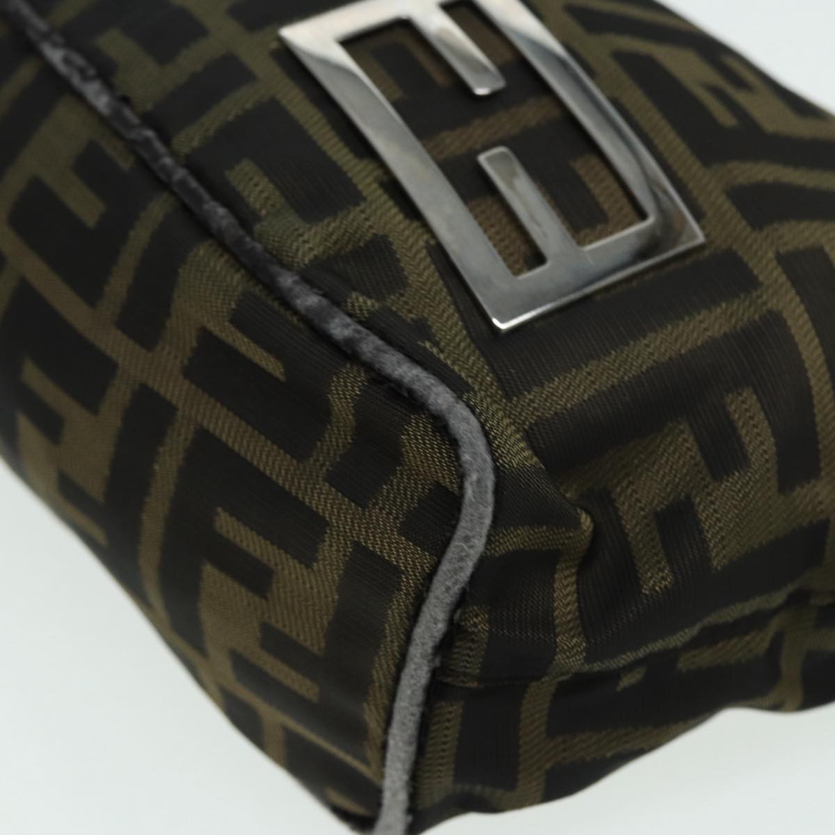 FENDI Zucca Canvas Mamma bucket Shoulder Bag Brown Black yb648