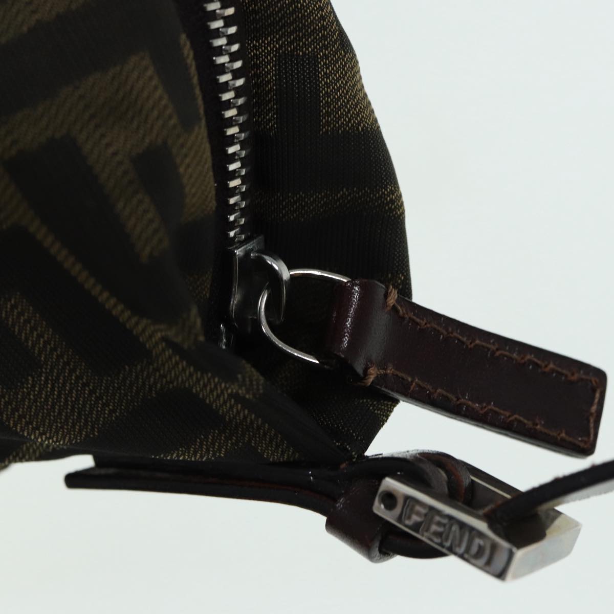 FENDI Zucca Canvas Mamma bucket Shoulder Bag Brown Black yb648