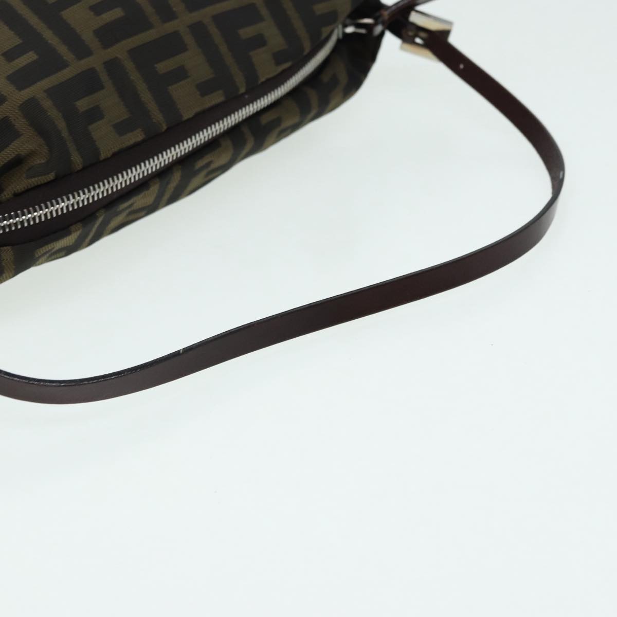 FENDI Zucca Canvas Mamma bucket Shoulder Bag Brown Black yb648