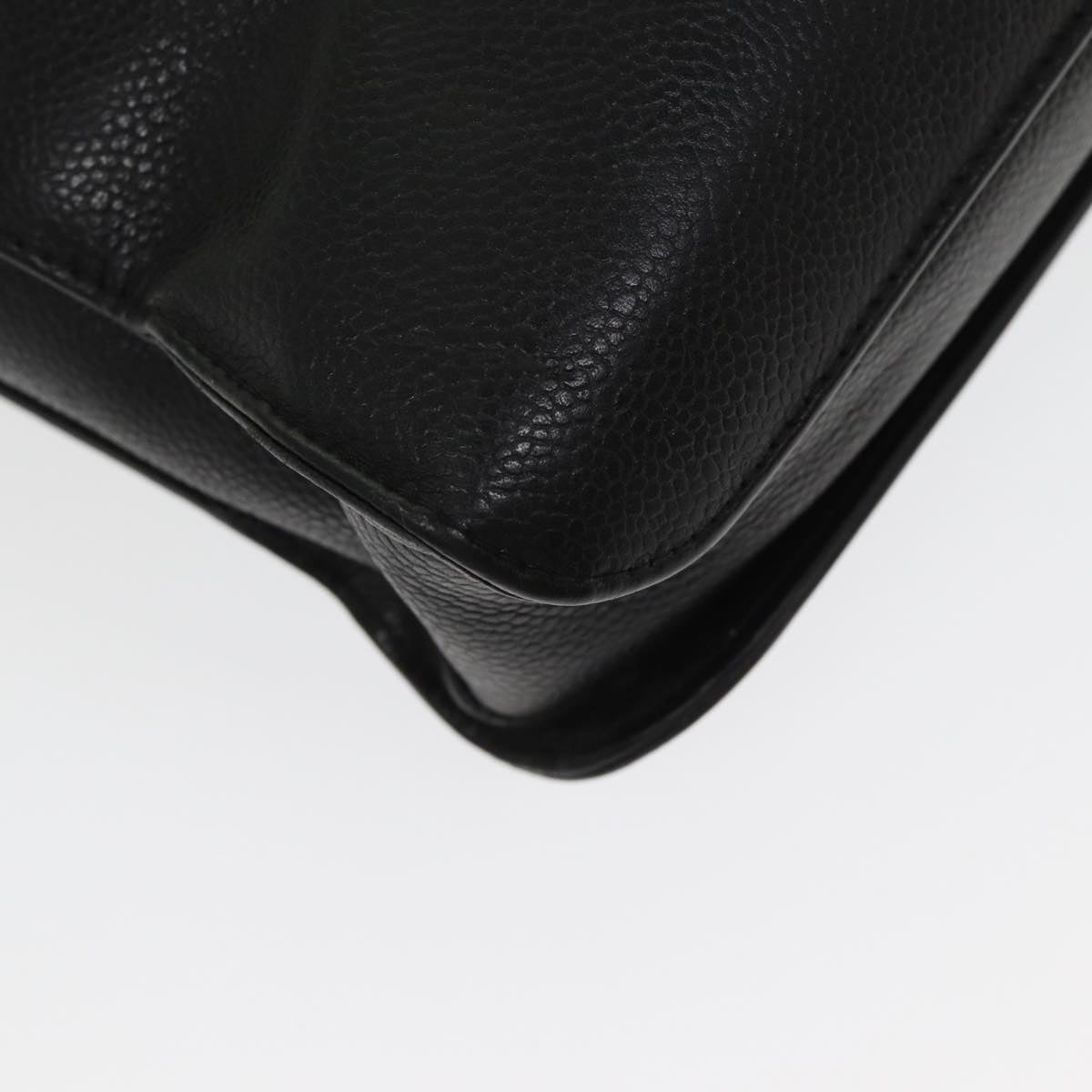 CHANEL Business Bag Caviar Skin Black Gold CC yb667