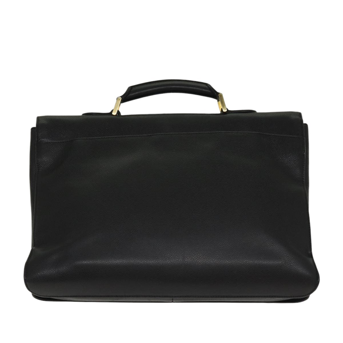 CHANEL Business Bag Caviar Skin Black Gold CC yb667