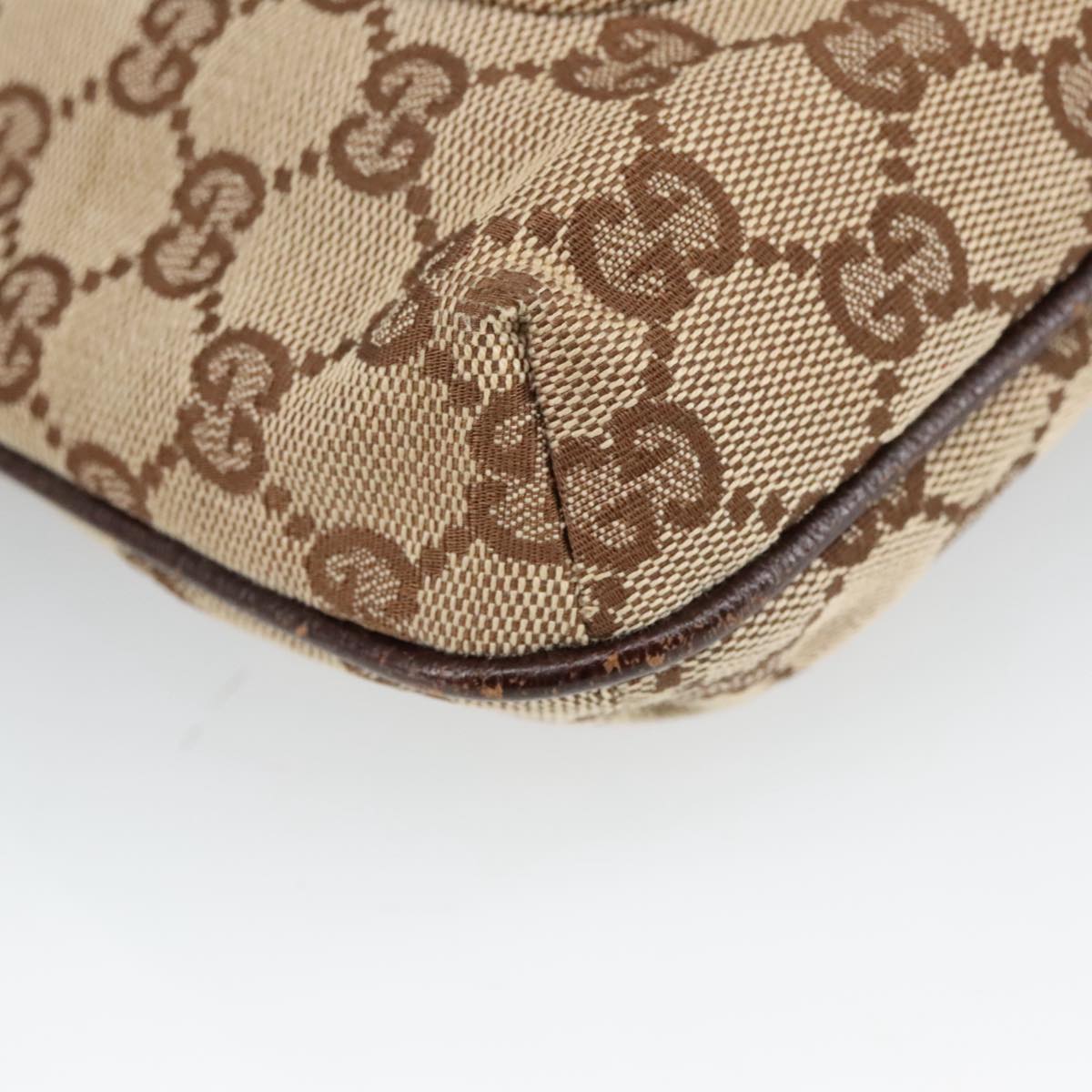 GUCCI GG Canvas Shoulder Bag Beige Silver 122793 yb709