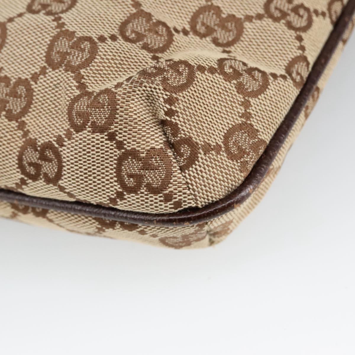 GUCCI GG Canvas Shoulder Bag Beige Silver 122793 yb709