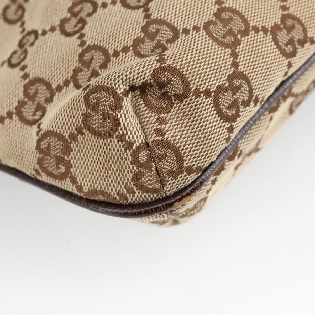 GUCCI GG Canvas Shoulder Bag Beige Silver 122793 yb709