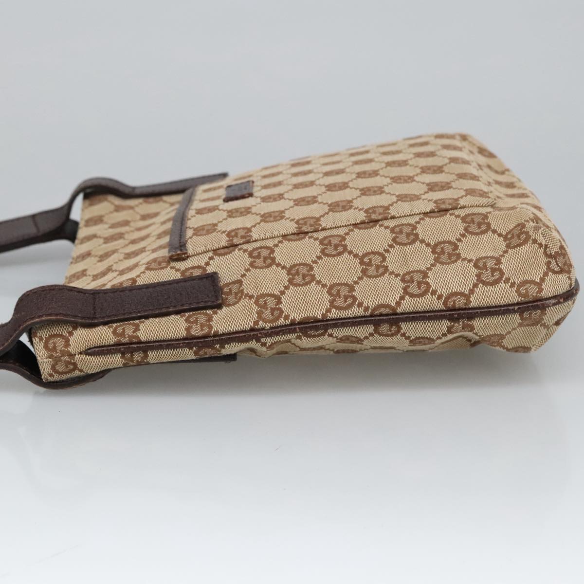 GUCCI GG Canvas Shoulder Bag Beige Silver 122793 yb709