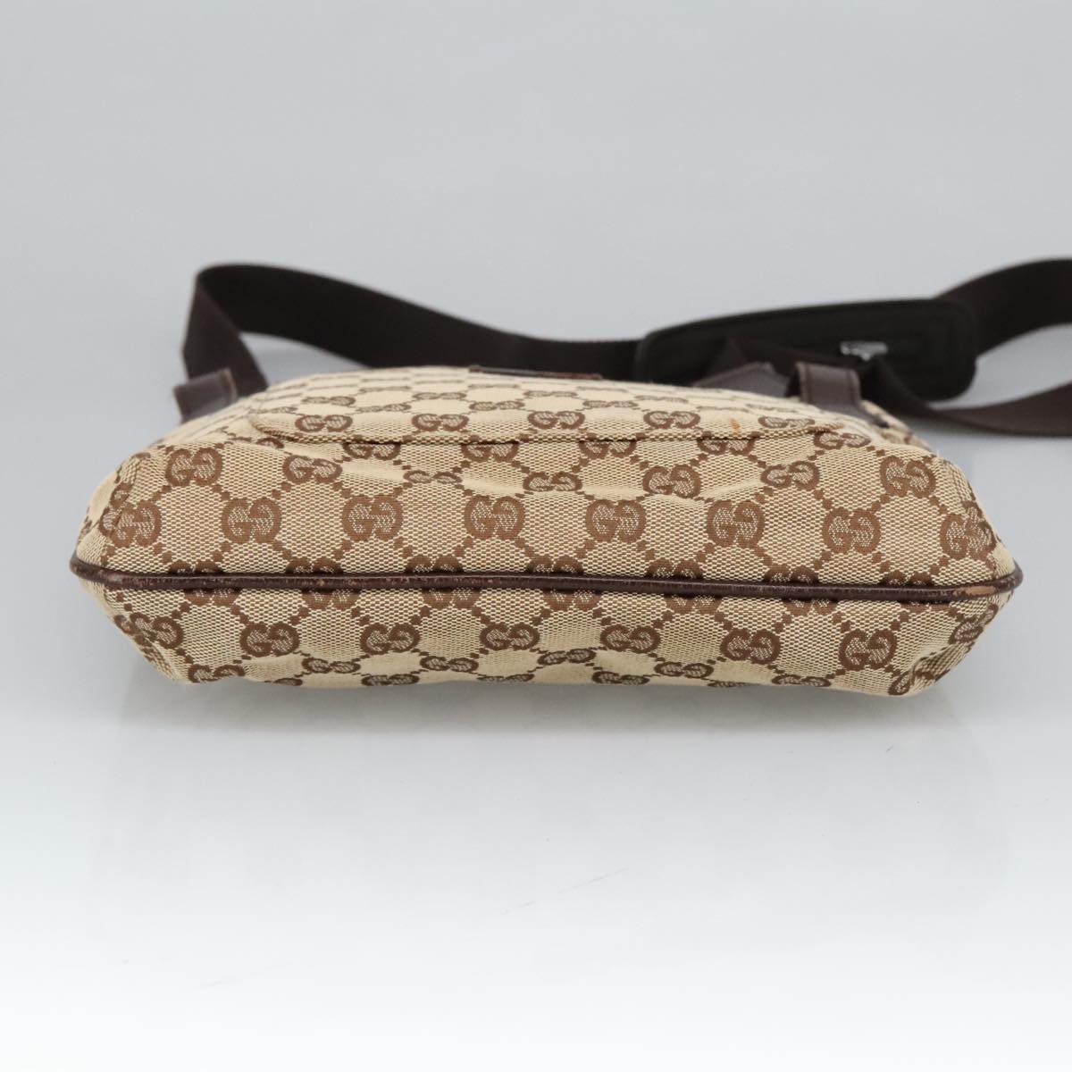 GUCCI GG Canvas Shoulder Bag Beige Silver 122793 yb709