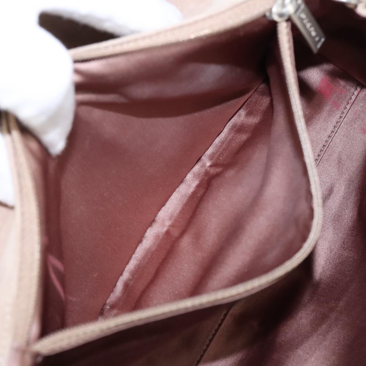 CHANEL Choco Bar Chain Shoulder Bag Suede Beige CC yb716
