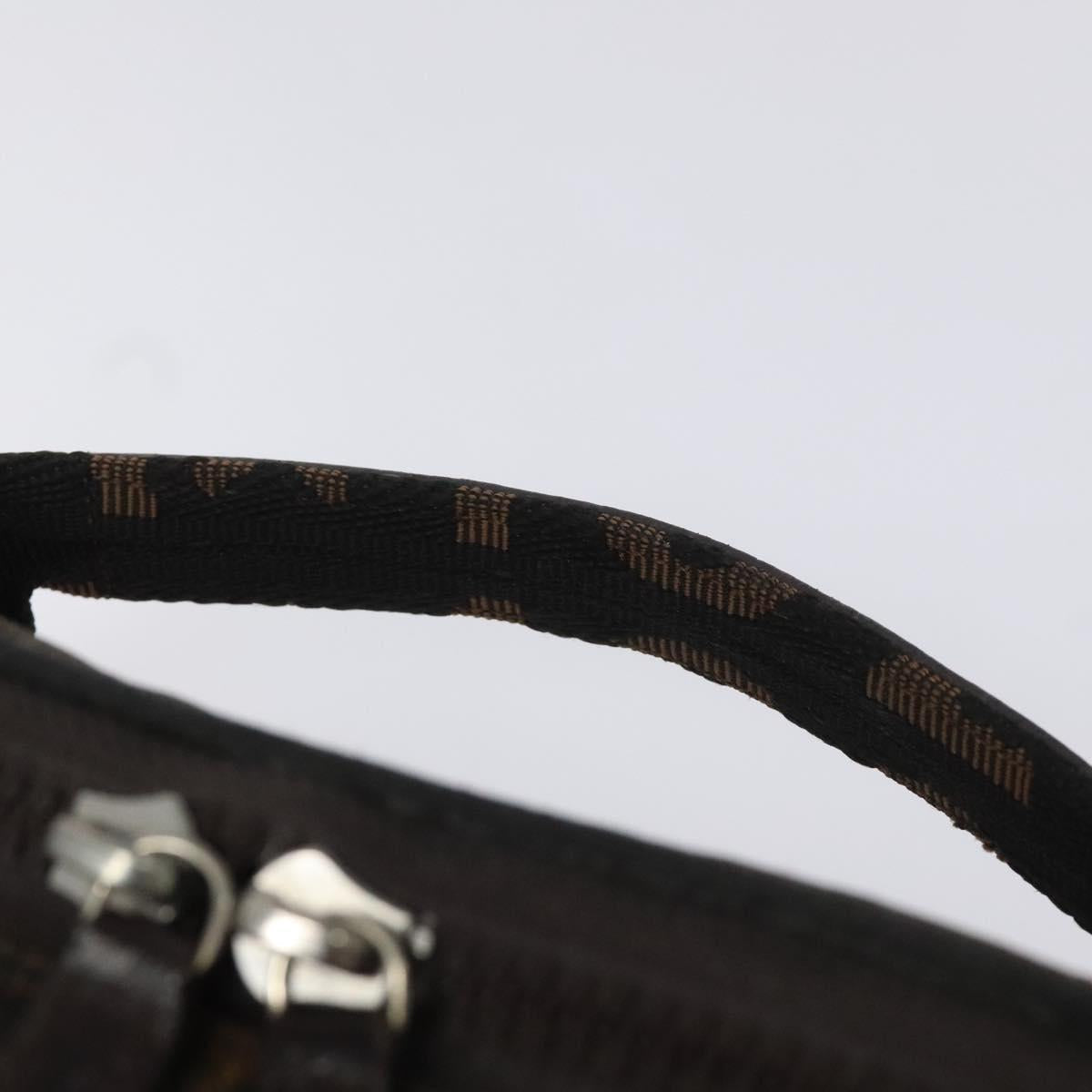 FENDI Zucca Canvas Vanity Hand Bag Brown Black yb723
