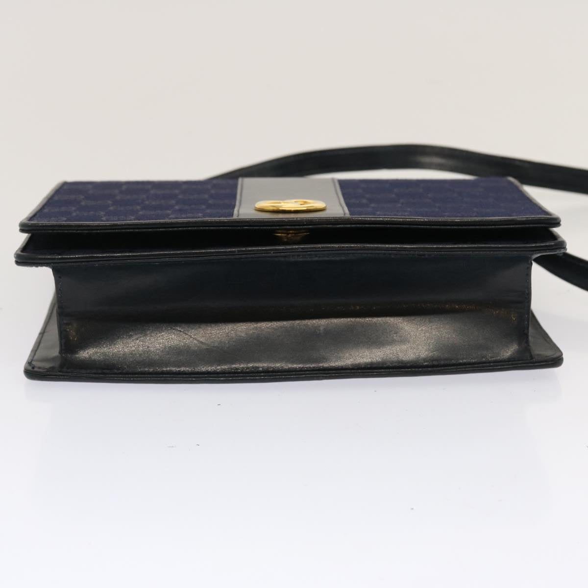 GUCCI GG Canvas Shoulder Bag Navy Black yk11772