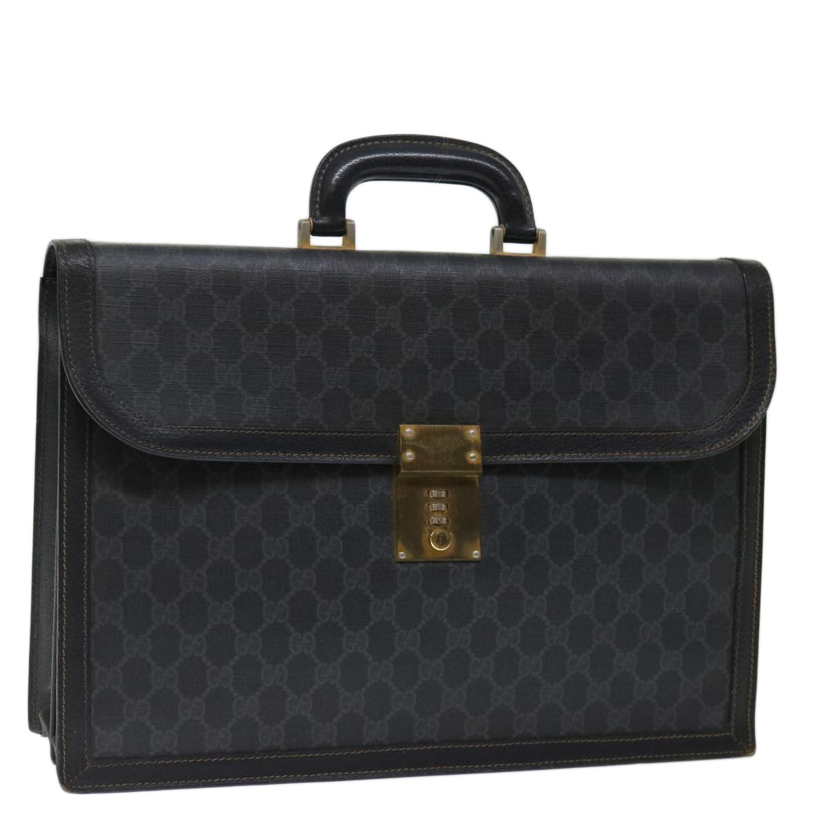 GUCCI GG Supreme Hand Bag PVC Black 904 20 002 yk11784