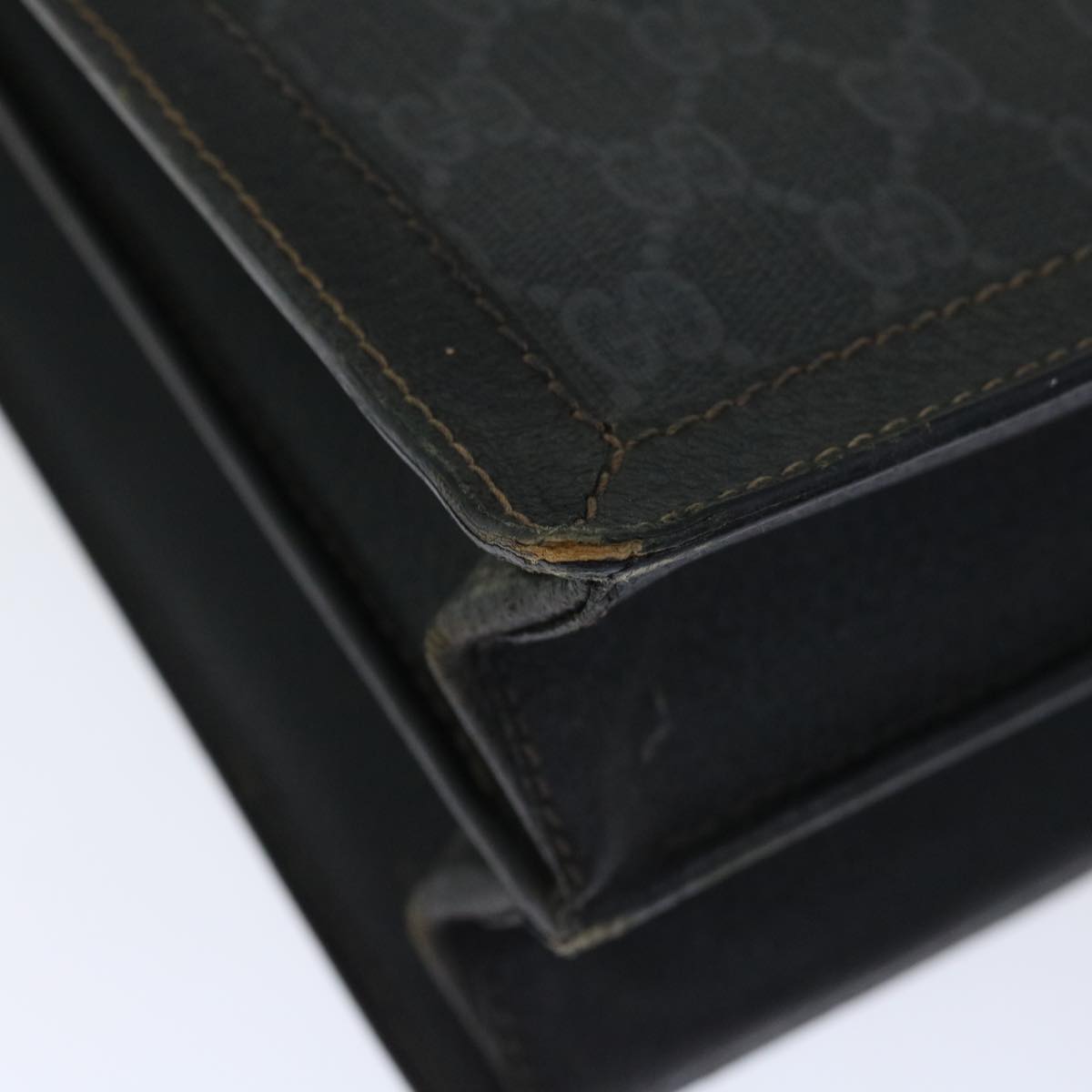 GUCCI GG Supreme Hand Bag PVC Black 904 20 002 yk11784