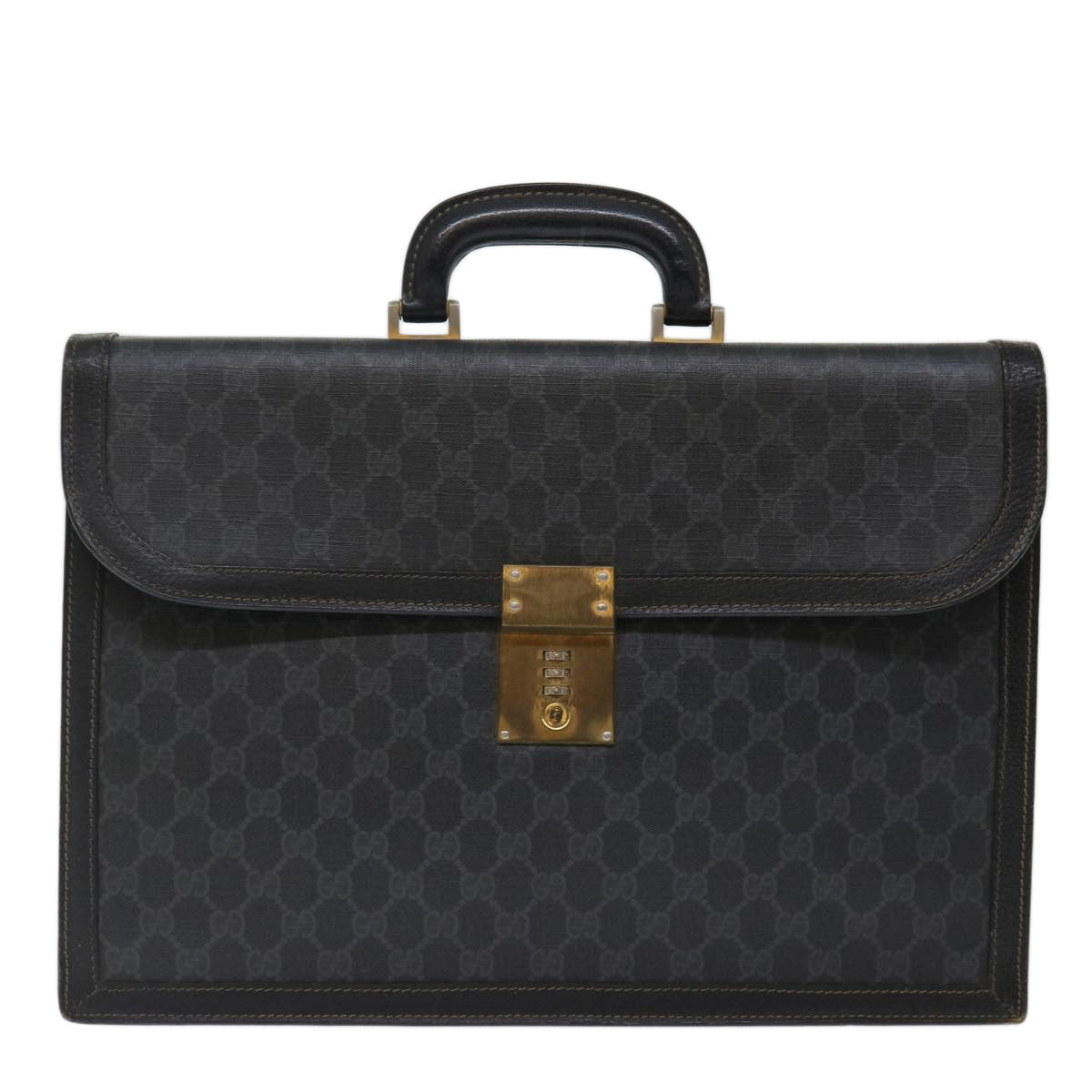 GUCCI GG Supreme Hand Bag PVC Black 904 20 002 yk11784
