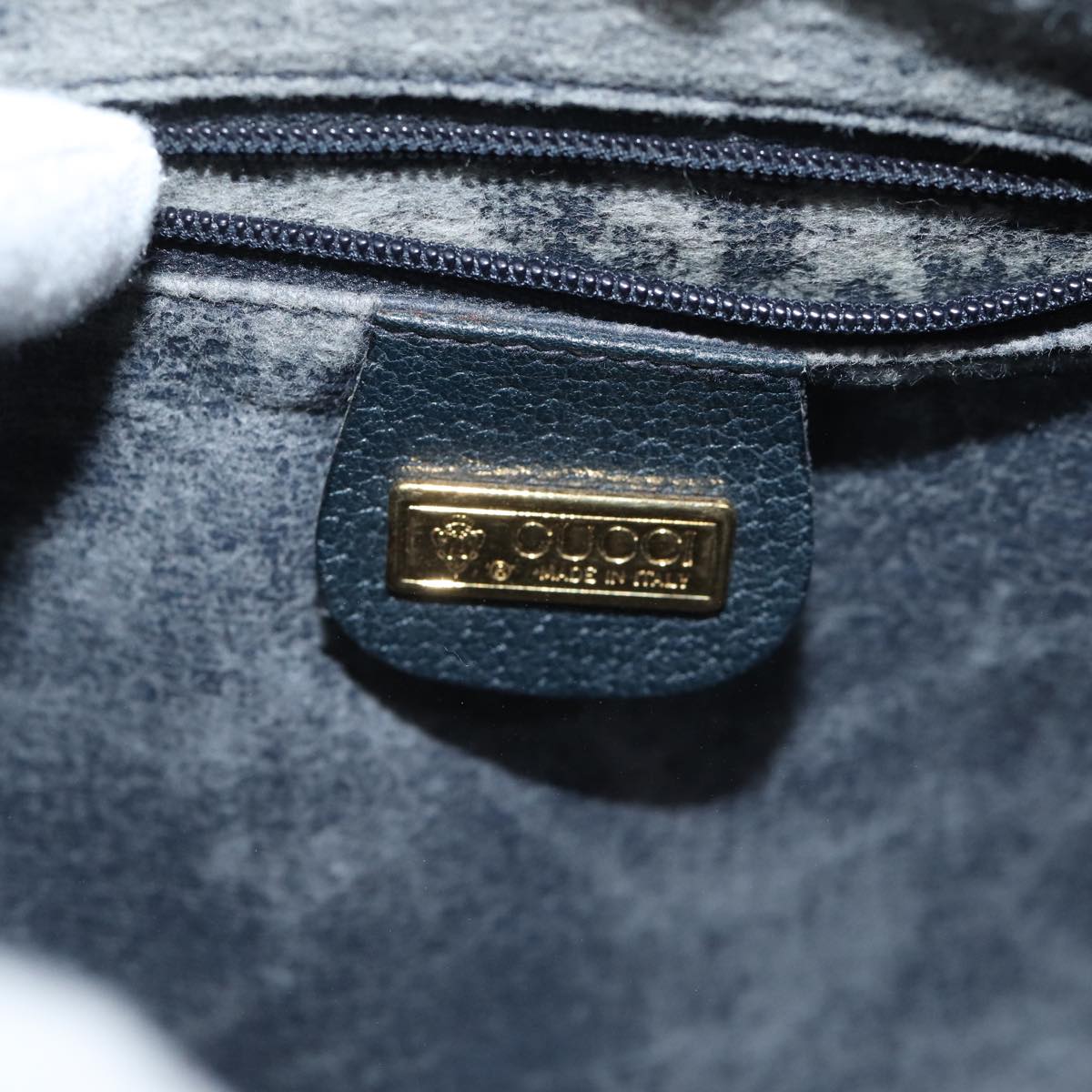 GUCCI GG Canvas Sherry Line Shoulder Bag PVC Navy Red yk11810