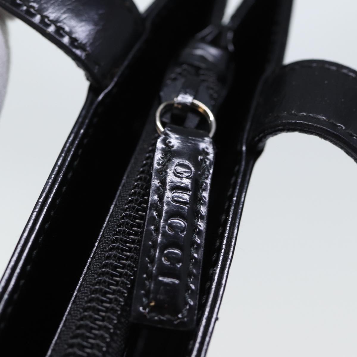 GUCCI Horsebit Shoulder Bag Enamel Black yk11952