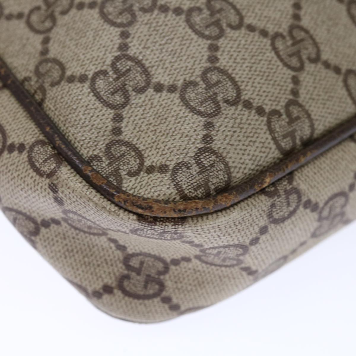 GUCCI GG Supreme Web Sherry Line Shoulder Bag PVC Beige Red Green yk11953