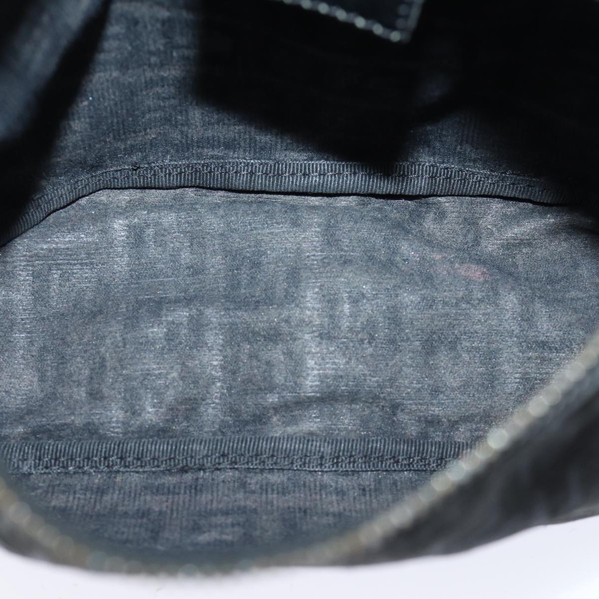 FENDI Zucchino Canvas Hand Bag Black yk11960