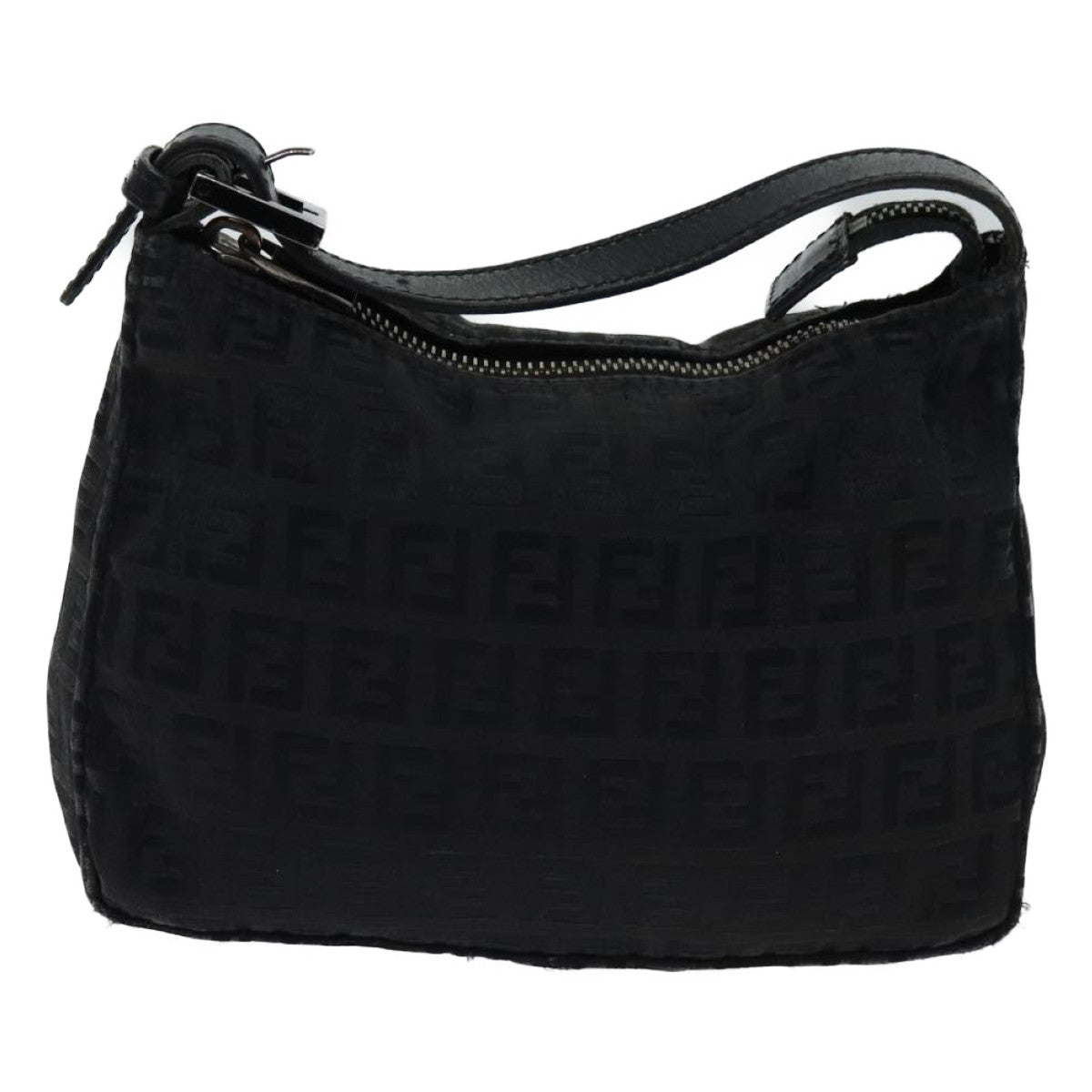 FENDI Zucchino Canvas Hand Bag Black yk11960