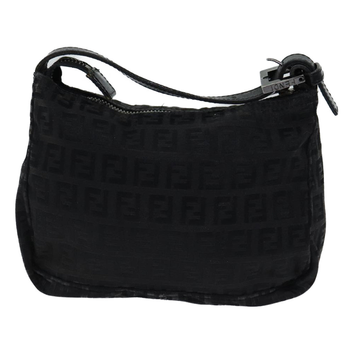 FENDI Zucchino Canvas Hand Bag Black yk11960