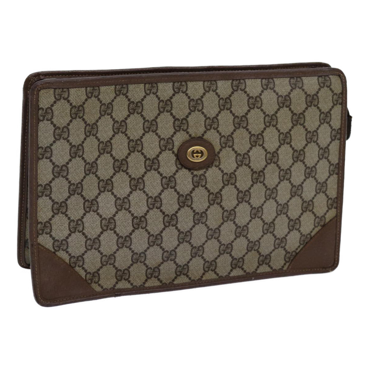 GUCCI GG Supreme Web Sherry Line Clutch Bag Beige 014 123 6053 yk11962