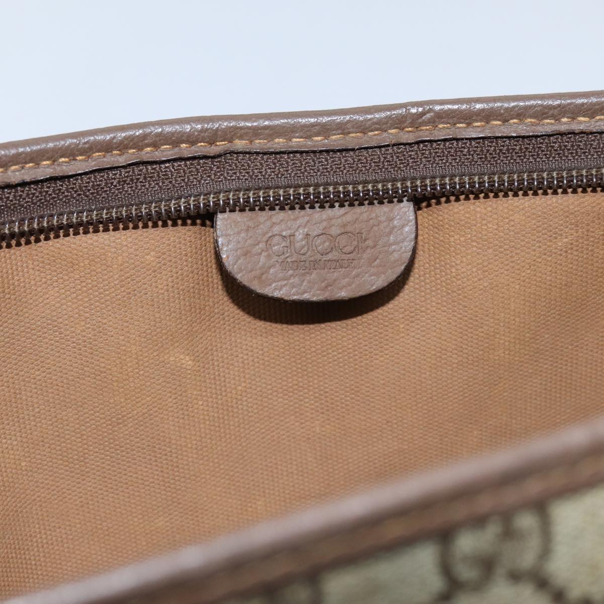 GUCCI GG Supreme Web Sherry Line Clutch Bag Beige 014 123 6053 yk11962