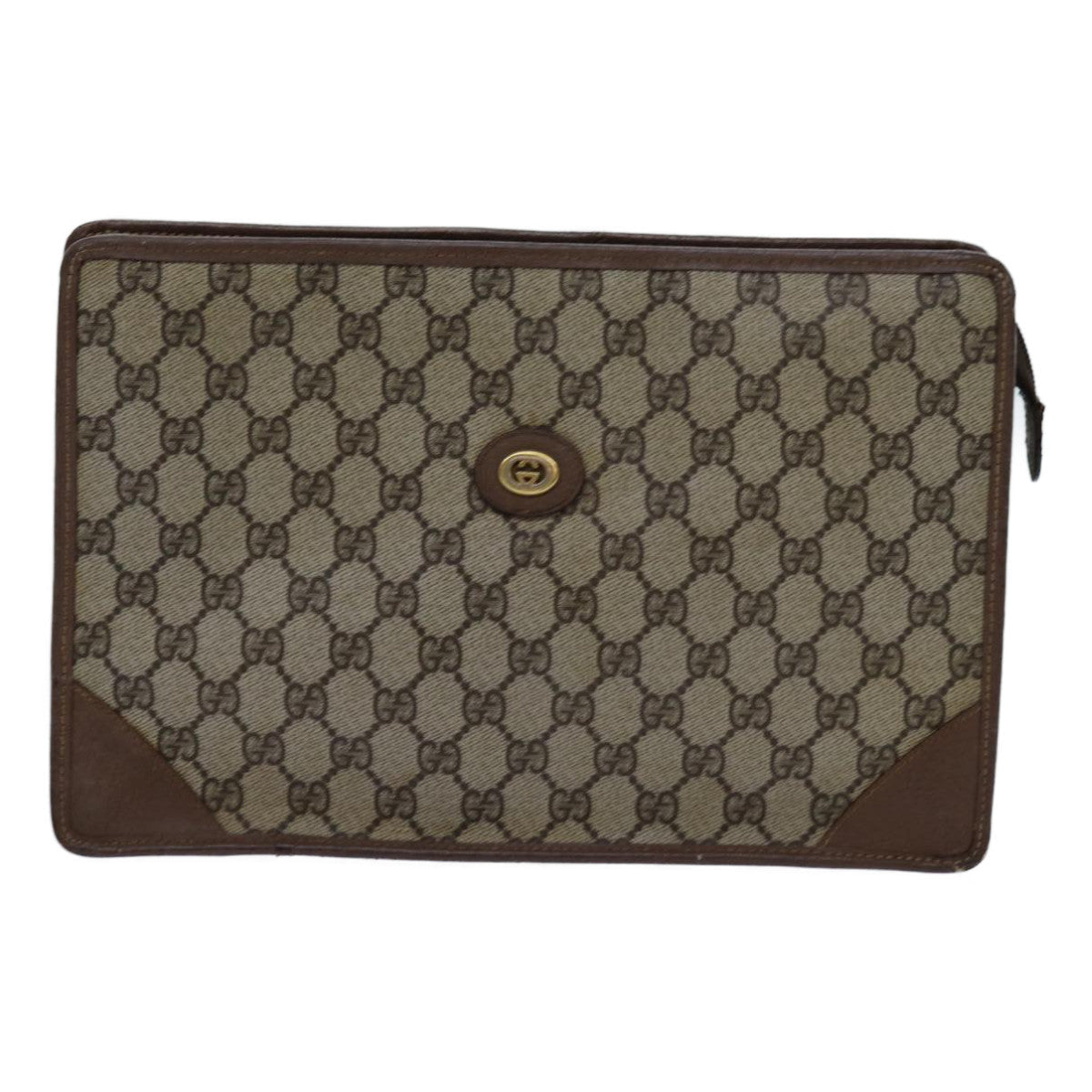 GUCCI GG Supreme Web Sherry Line Clutch Bag Beige 014 123 6053 yk11962