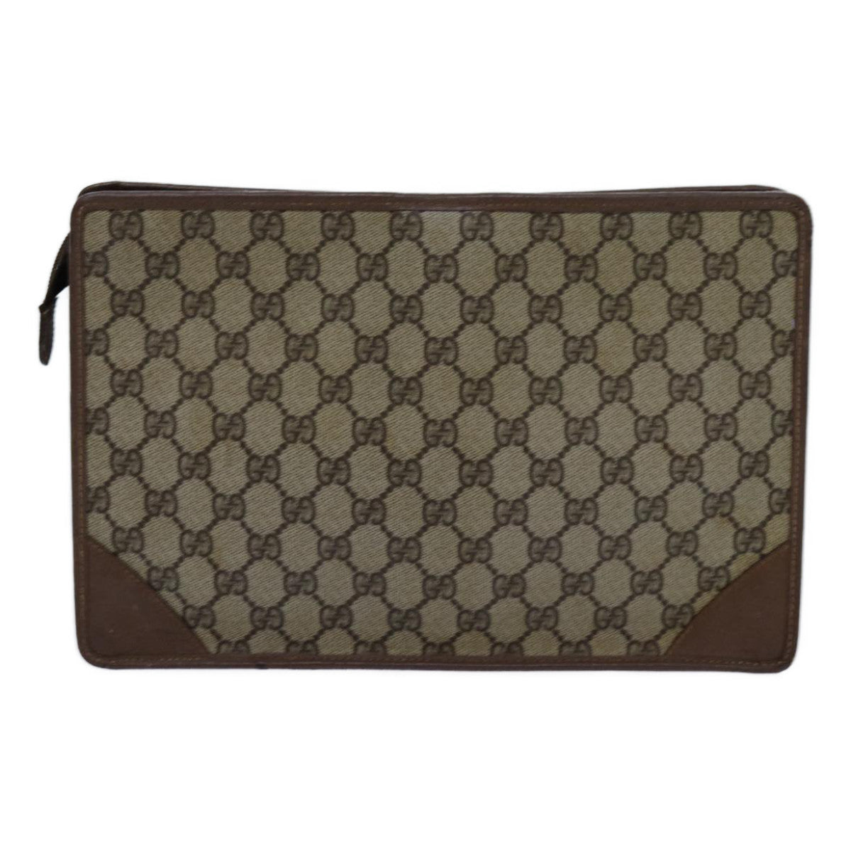 GUCCI GG Supreme Web Sherry Line Clutch Bag Beige 014 123 6053 yk11962
