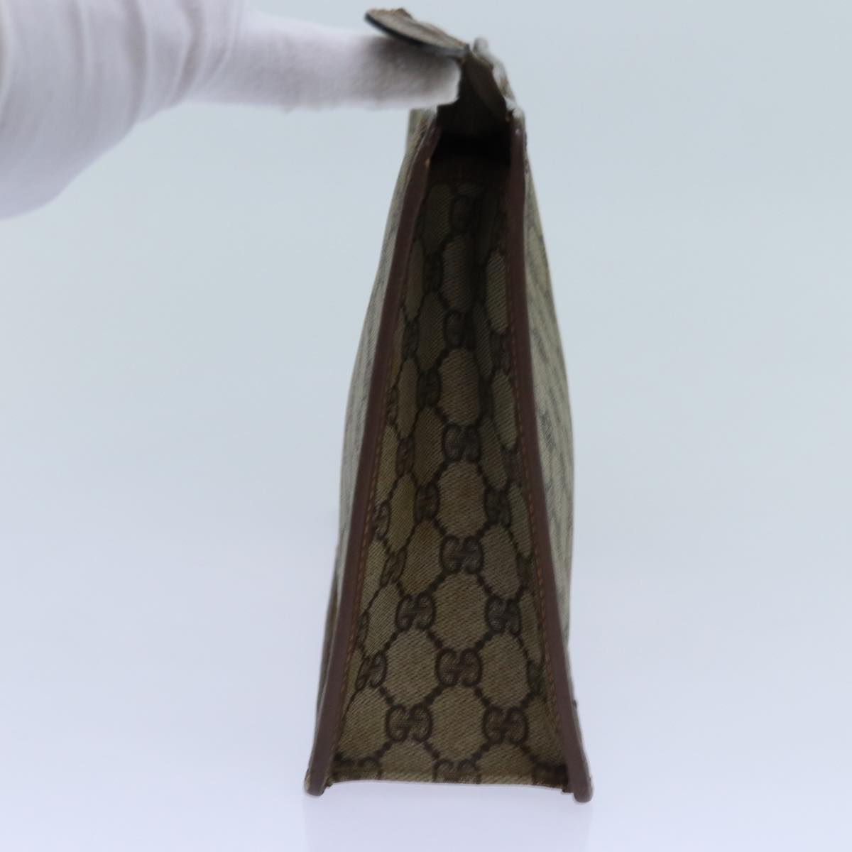 GUCCI GG Supreme Web Sherry Line Clutch Bag Beige 014 123 6053 yk11962